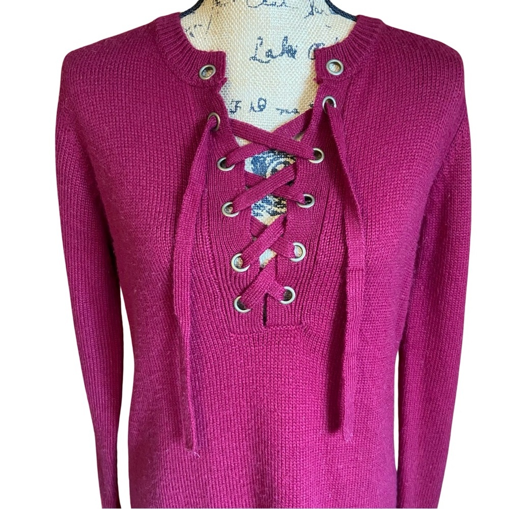 Forever 21 Maroon Sweater Dress Size S - Picture 4 of 5